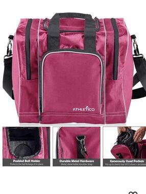 NEW Athletico Bowling Duffel Bag in Pink